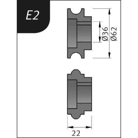 Rolki gnące Ø 62 x 26 x 22 mm do giętarki SBM 140-12 i 140-12 E Metallkraft typ E2